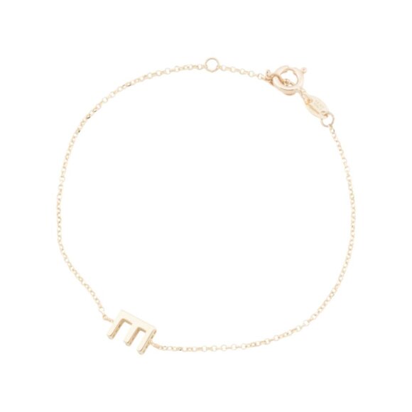 MIA FIORE Gold/E Made In Italy 14kt Gold Initial Chain Bracelet - Picture 1 of 3